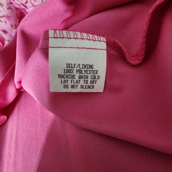 Y2K Dress Pink Floral Chiffon Size 12 believe... Lined Romantic Fairy Whimsical - Picture 12 of 14